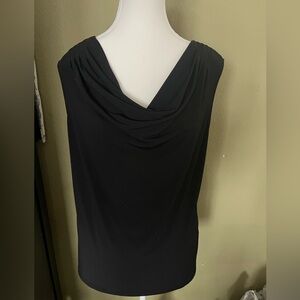 Rafaella Black Draped Neck Women’s Large Blouse